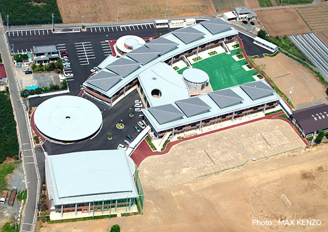 関城中学校　航空写真